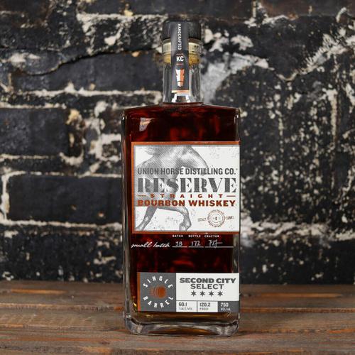 Union Horse Straight Bourbon Whiskey Second City Select 120.2 Proof 750ml.