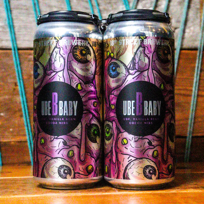 18th Street Ube B Baby Stout with Ube, Vanilla Bean, Cocoa Nibs 16 FL. OZ. 4PK Cans