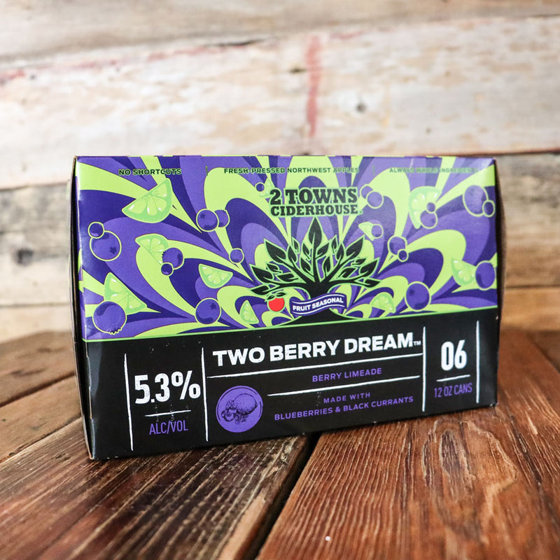 2 Towns Cider Two Berry Dream 12 FL. OZ. 6PK Cans