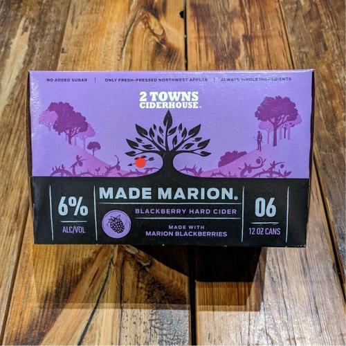2 Towns Cider Made Marion Blackberry 12 FL. OZ. 6PK Cans