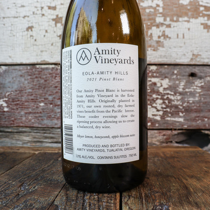 Amity Vineyards Pinot Blanc Willamette Valley Oregon 750ml