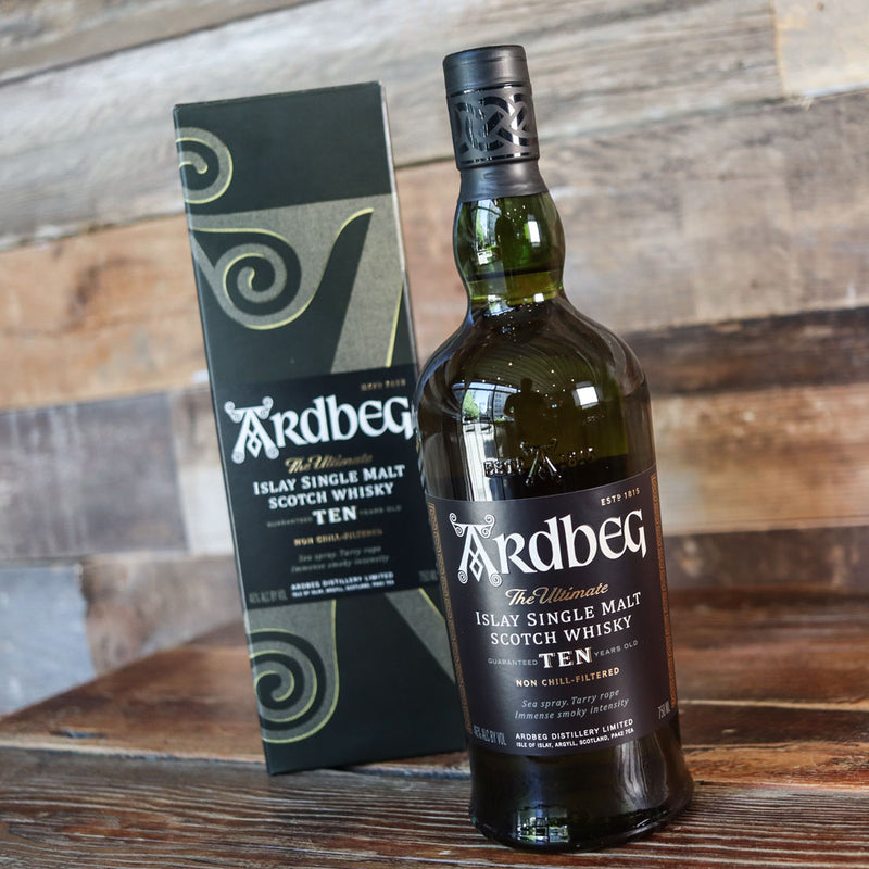 Ardbeg Islay Single Malt Scotch Whisky 10 YR. 750ml.