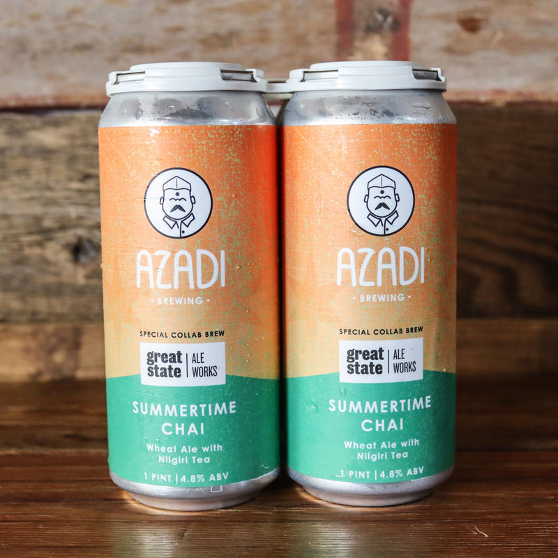 Azadi Summertime Chai Wheat Ale with Nilgiri Tea 16 FL. OZ. 4PK Cans