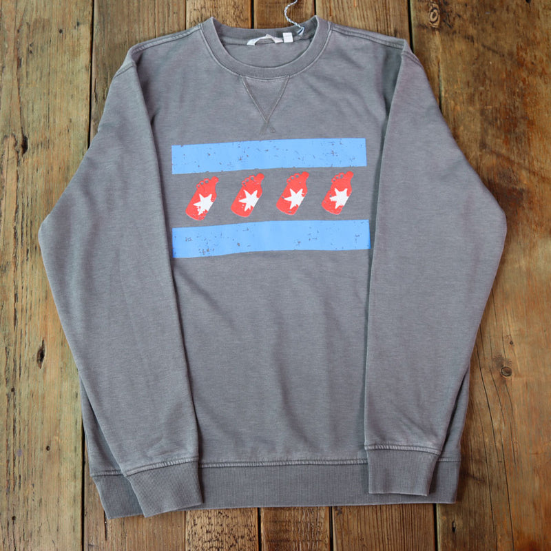 Large Men Crew Sweatshirt Crew Grey