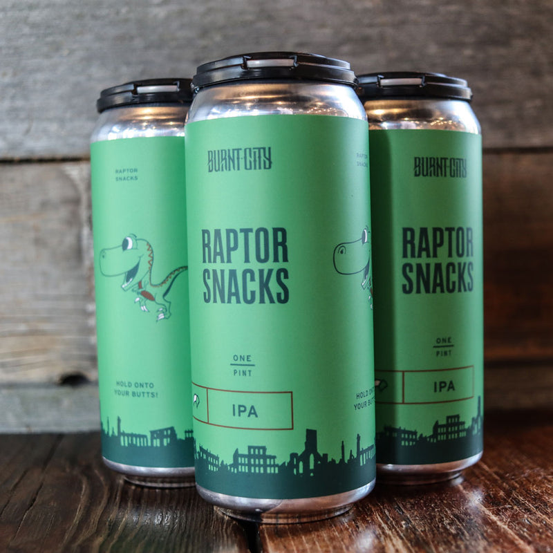 Burnt City Raptor Snacks IPA 16 FL. OZ. 4PK Cans