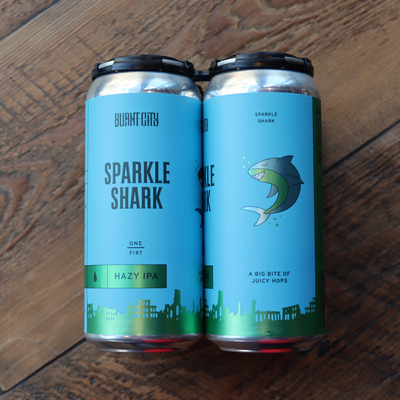 Burnt City Sparkle Shark Hazy IPA 16 FL. OZ. 4PK Cans