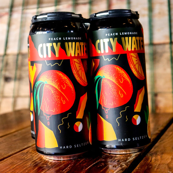 City Water Peach Lemonade Hard Seltzer 16 FL. OZ. 4PK Cans