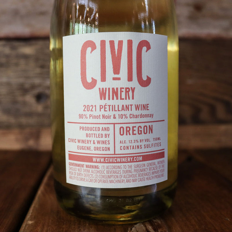 Civic Winery Pet-Nat Amphora Petillant Wine Oregon 750ml