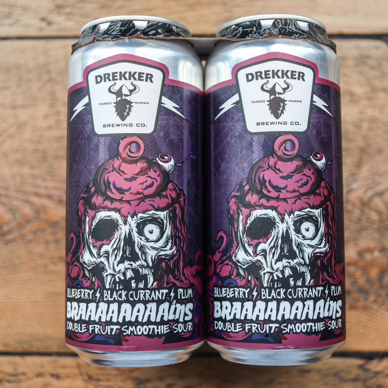 Drekker Braaaaaaains Blueberry Black Currant Plum Double Fruit Smoothie Sour 16 FL. OZ. 4PK Cans