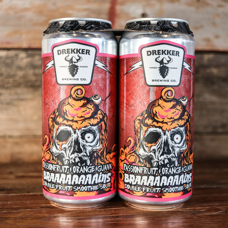 Drekker Braaaaaaains Passionfruit Orange Guava Double Fruit Smoothie Sour 16 FL. OZ. 4PK Cans