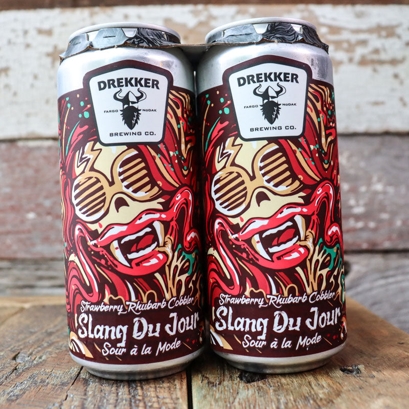 Drekker Strawberry Rhubarb Cobbler Slang Du Jour Sour Ale 16 FL. OZ. 4PK Cans