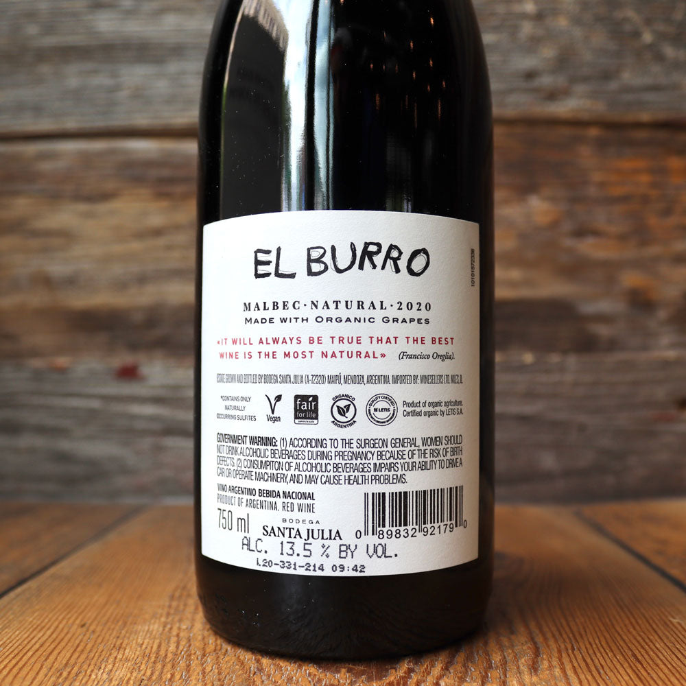 Santa Julia El Burro Natural Malbec Argentina 750ml