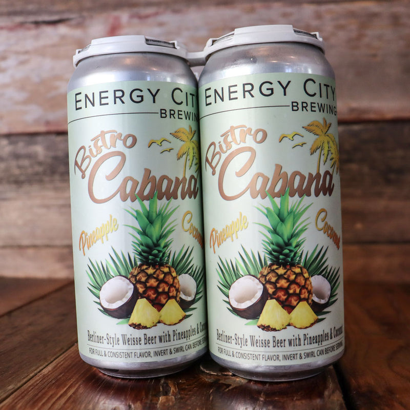 Energy City Bistro Cabana Pineapple And Coconut Berliner Weisse 16 FL. OZ. 4PK Cans