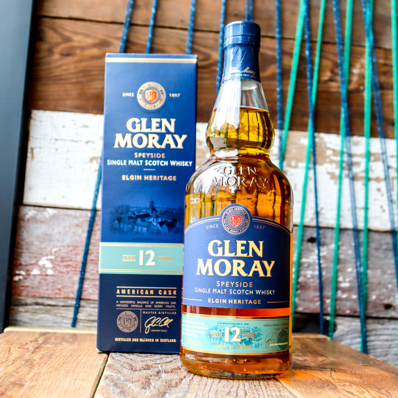 Glen Moray Speyside Single Malt Scotch Whisky 12 Year 750ml.