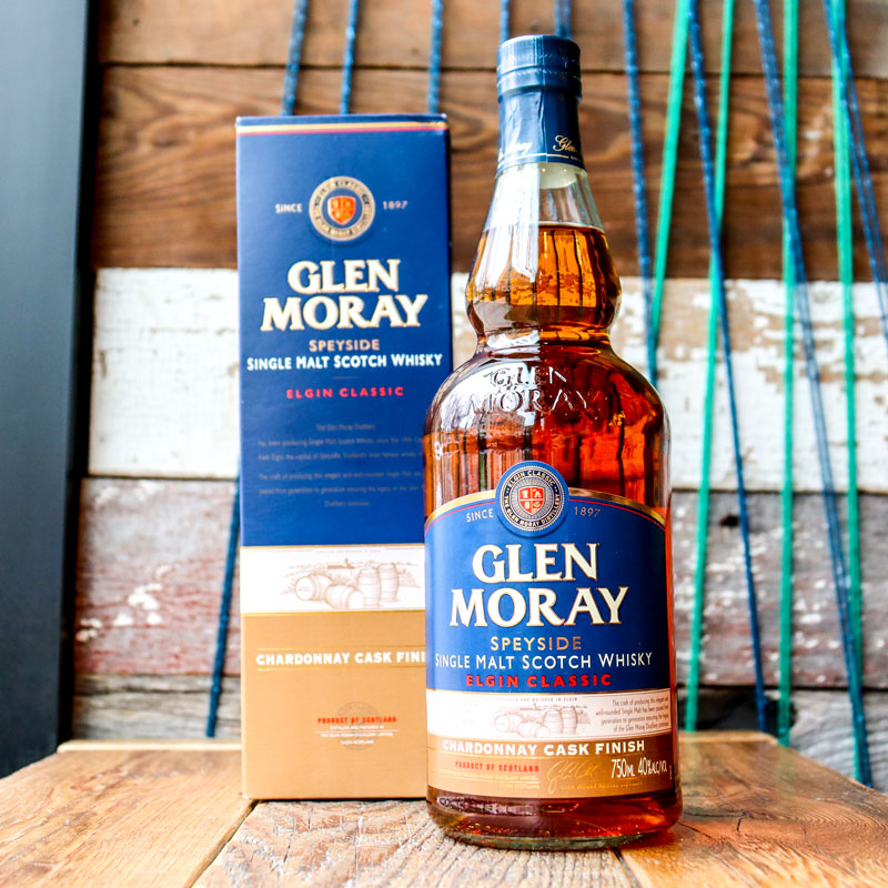 Glen Moray Speyside Single Malt Scotch Whisky Chardonnay Cask Finish 750ml.