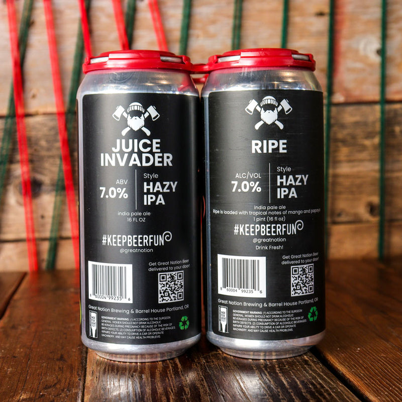 Great Notion Variety Pack Juice Invader Hazy IPA & Ripe Hazy IPA 16 FL