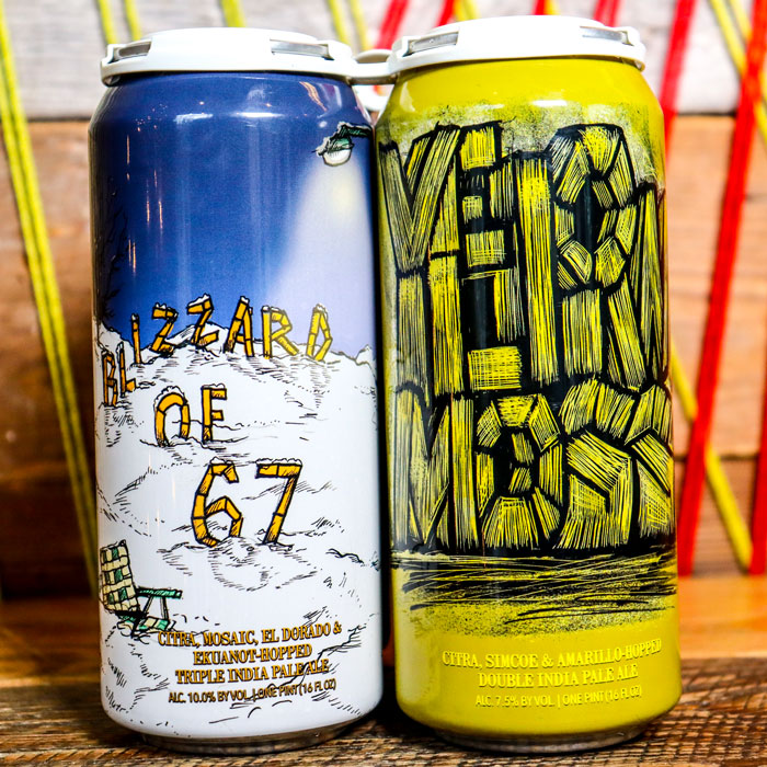 Hop Butcher Variety Pack Yellow Moss DIPA & Blizzard of 67 TIPA 16 FL. OZ. 4PK Cans