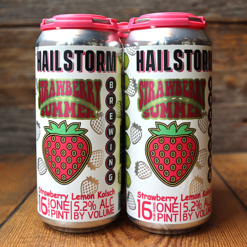 Hailstorm Strawberry Summer Strawberry Lemon Kolsch 16 FL. OZ. 4PK Cans