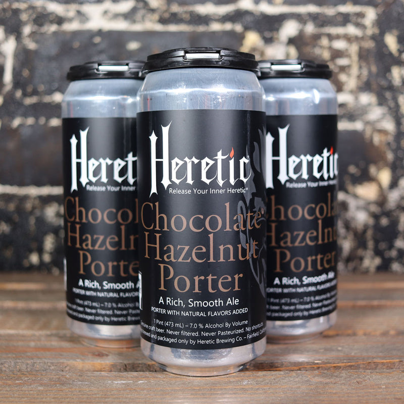 Heretic Chocolate Hazelnut Porter 16 FL. OZ. 4PK Cans