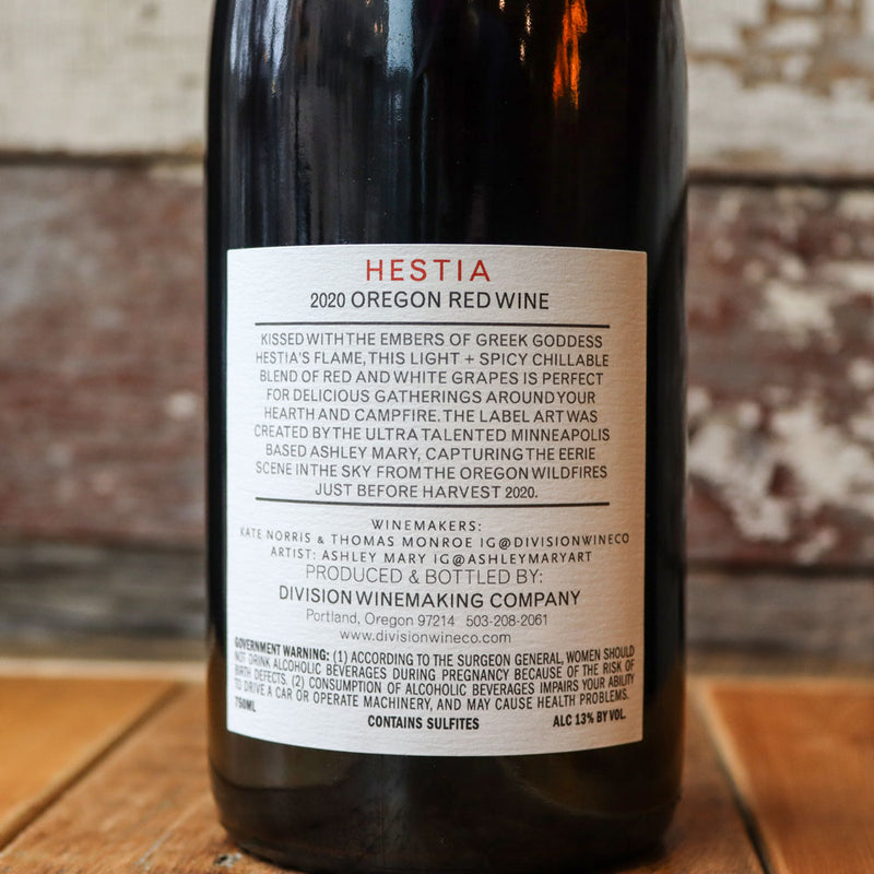 Division Wine Co Hestia Gamay Noir Red Blend Oregon 750ml