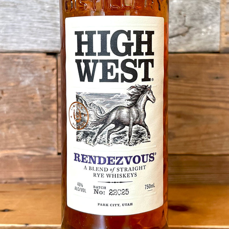 High West Whiskey Rendezvous Rye 750ml.