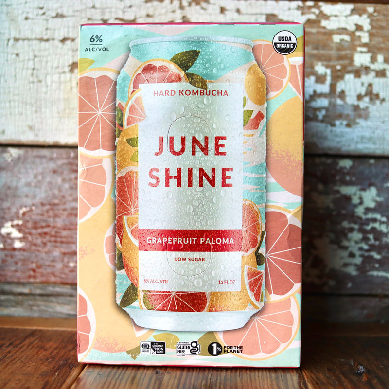 June Shine Hard Kombucha Grapefruit Paloma 12 FL. OZ. 6PK Cans
