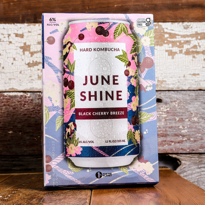 June Shine Black Cherry Breeze Hard Kombucha 12 FL. OZ. 6PK Cans