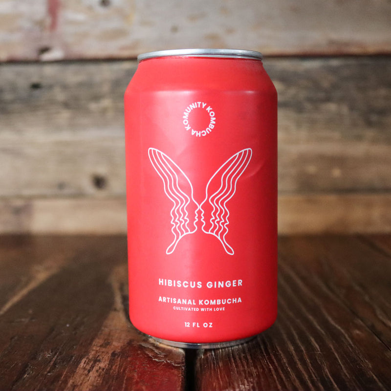 Kom Kom Kombucha Hibiscus Ginger 12 FL. OZ. Can
