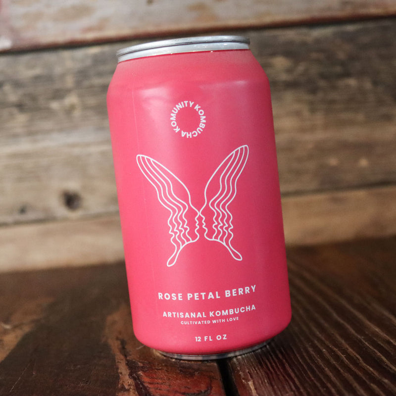 Kom Kom Kombucha Rose Petal Berry 12 FL. OZ. Can