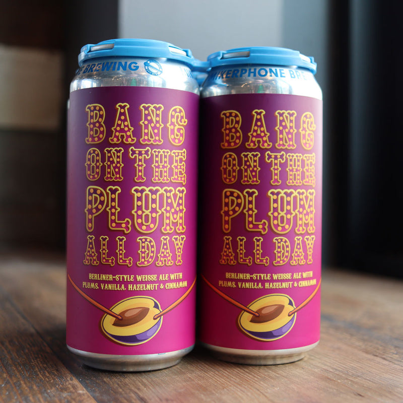 Mikerphone Bang On The Plum All Day Berliner Weisse w/Plums, Hazelnut & Cinnamon 16 FL. OZ. 4PK Cans