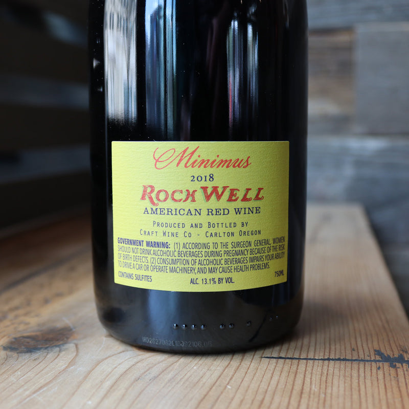 Minimus Rockwell American Red Wine Oregon 750ml.