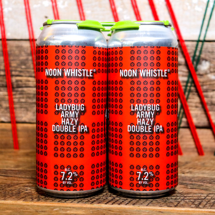 Noon Whistle Lady Bug Army Hazy DIPA 16 FL. OZ. 4PK Cans