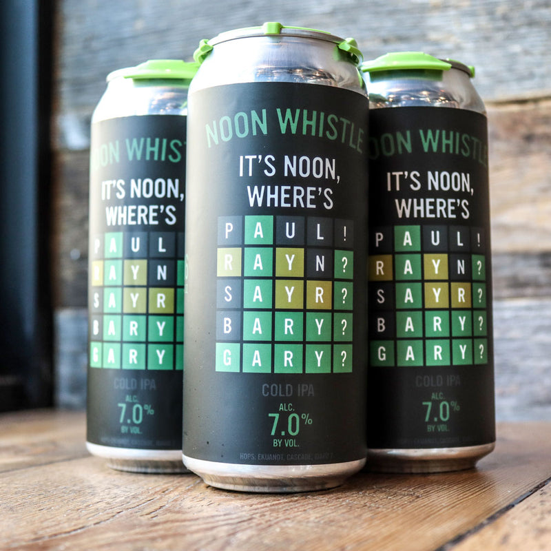 Noon Whistle It's Noon Where's Gary Cold IPA 16 FL. OZ. 4PK Cans