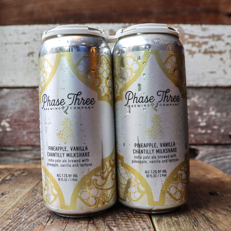 Phase Three Pineapple Vanilla Chantilly Milkshake IPA 16 FL. OZ. 4PK Cans