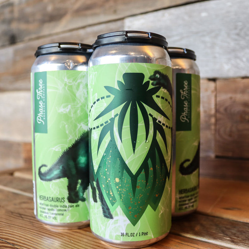 Phase Three Herbasaurus American DIPA 16 FL. OZ. 4PK Cans