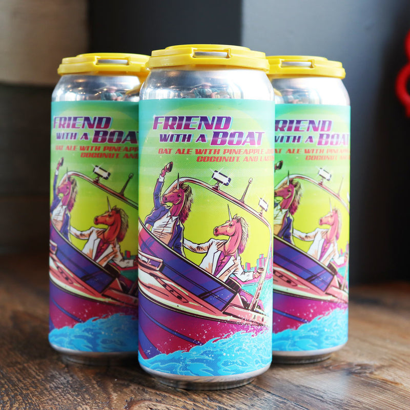 Pipeworks Friend With A Boat Oat Ale w/Pineapple Juice, Coconut, & Lactose 16 FL. OZ. 4PK Cans