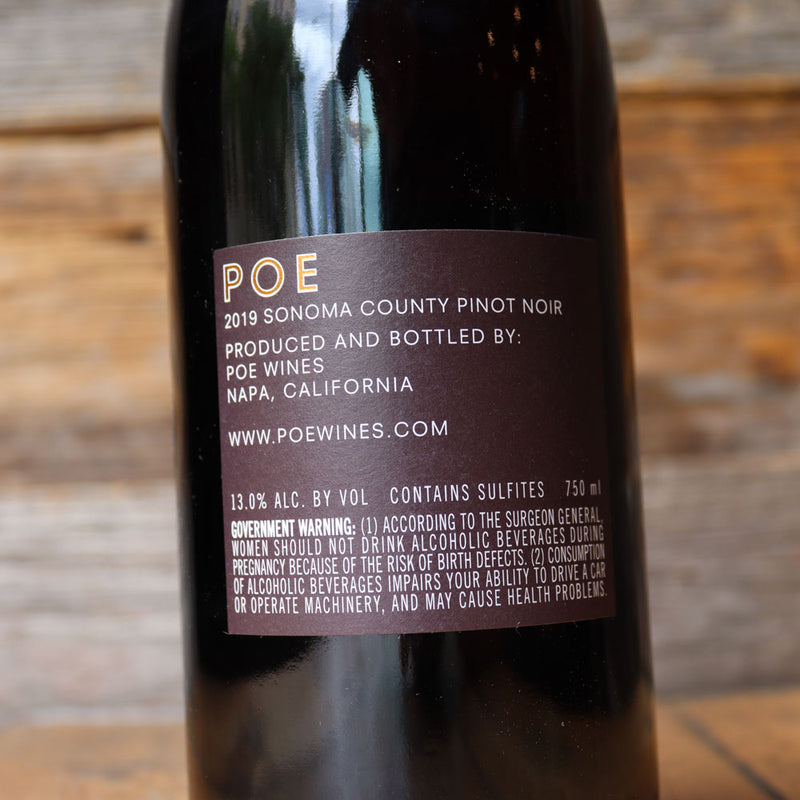 Poe Wines Sonoma Mountain Pinot Noir Napa California 750ml