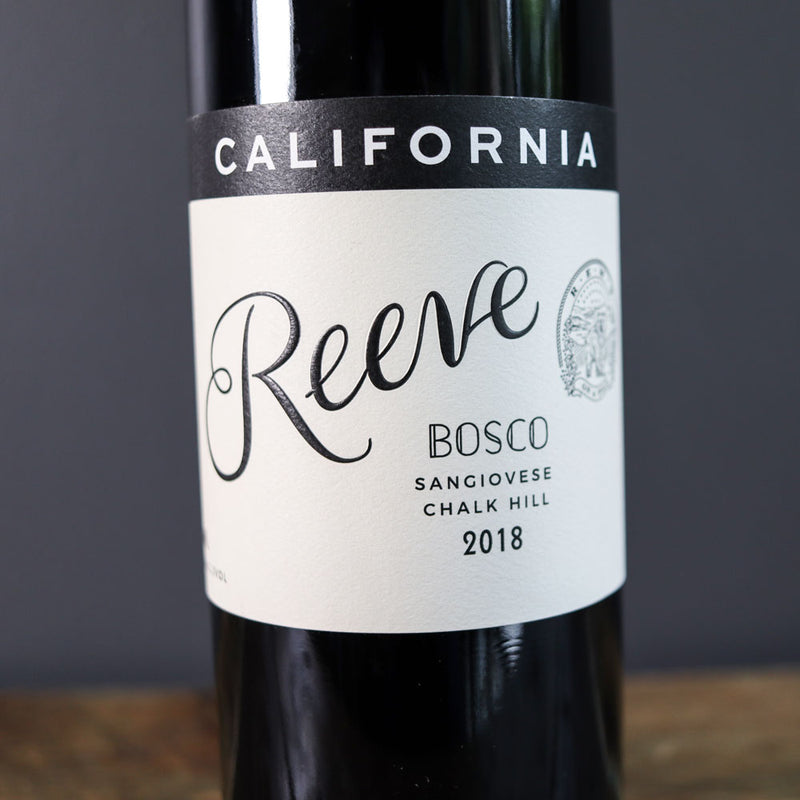 Reeve Bosco Sangiovese Chalk Hill Sonoma California 750ml.