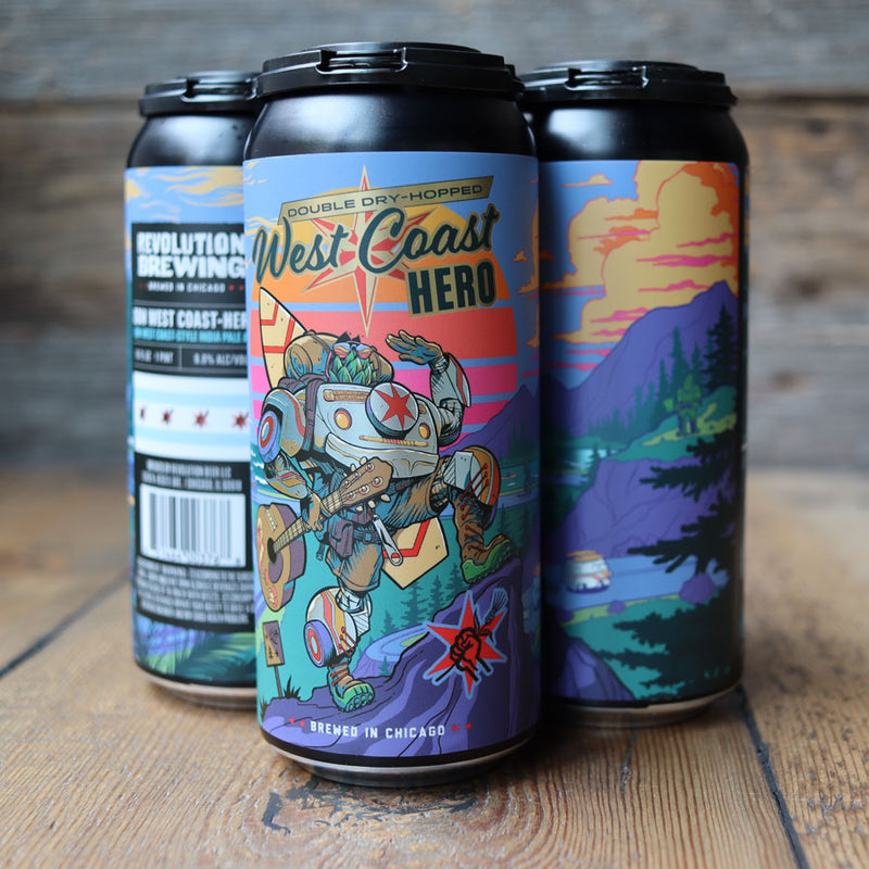 Revolution West Coast Hero DDH West Coast IPA 16 FL. OZ. 4PK Cans