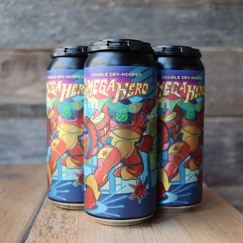 Revolution Mega Hero Imperial Hazy IPA 16 FL. OZ. 4PK Cans