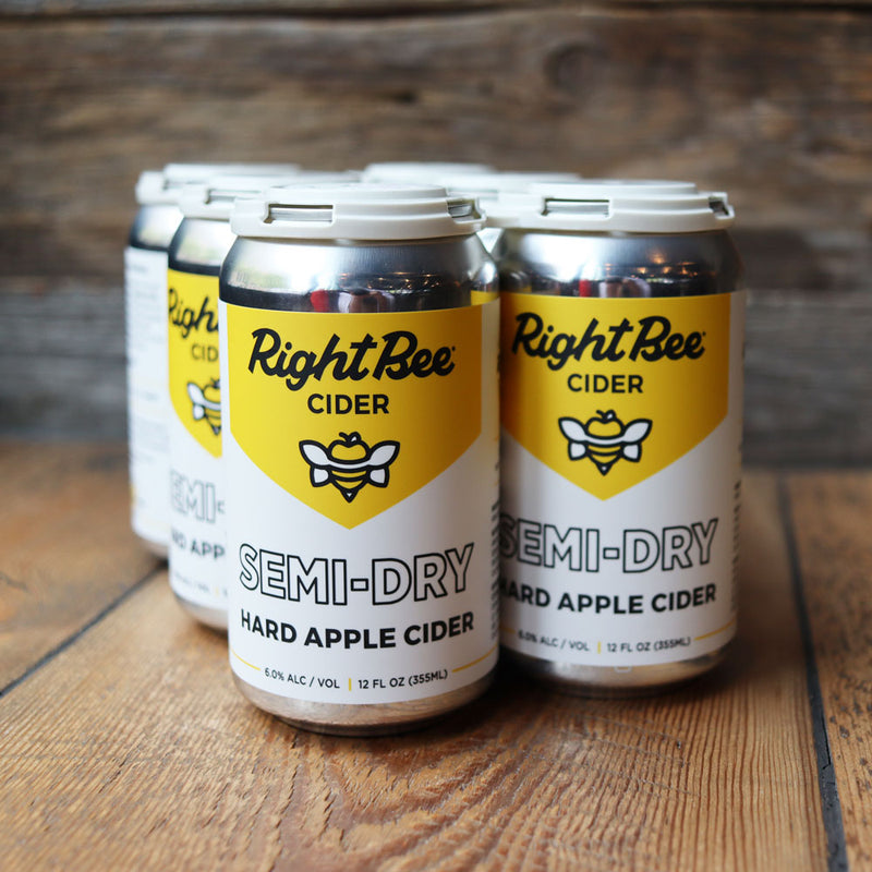 Right Bee Cider Semi-Dry 12 FL. OZ. 6PK Cans