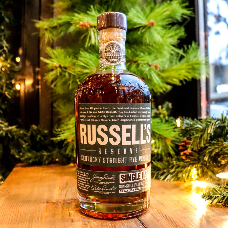 Russell's Reserve Single Barrel Rye Whiskey 750ml.