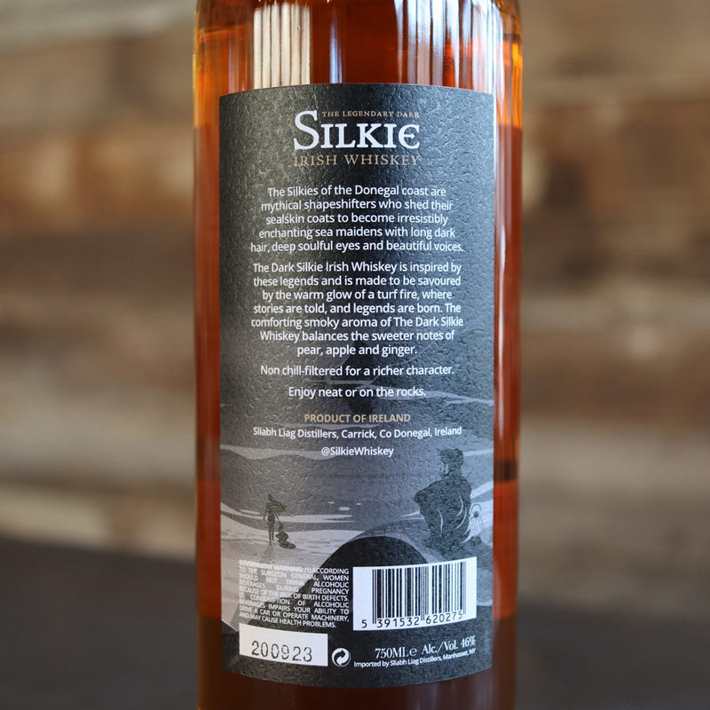 Silkie Dark Irish Whiskey Peated 750ml.