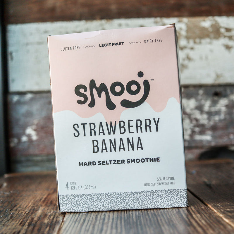 Smooj Strawberry Banana Hard Seltzer Smoothie 12 FL. OZ. 4PK Cans