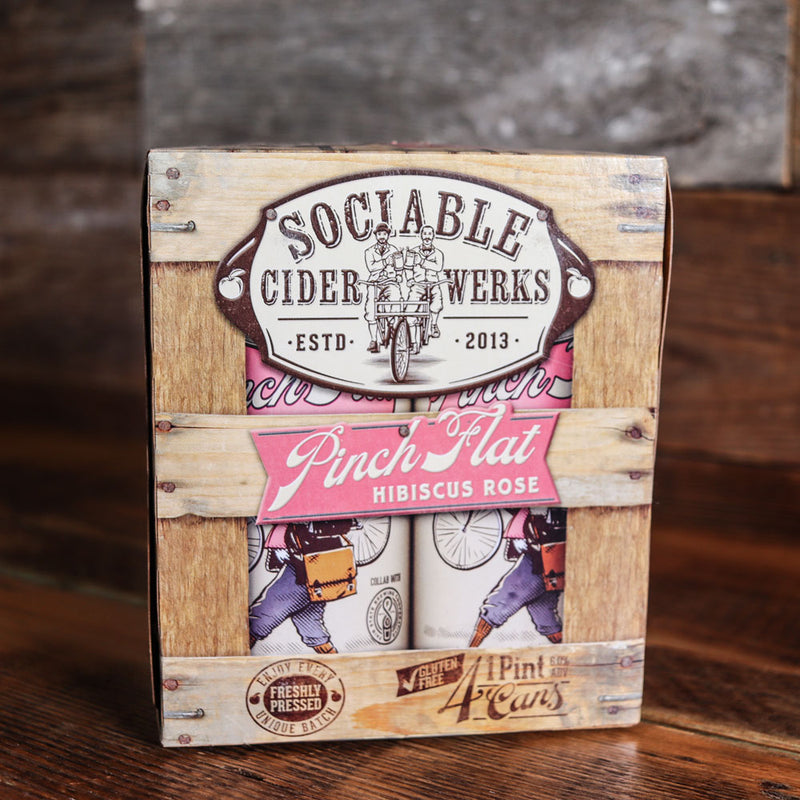 Sociable Pinch Flat Hibiscus Rose Hard Cider 16 FL. OZ. 4PK Cans