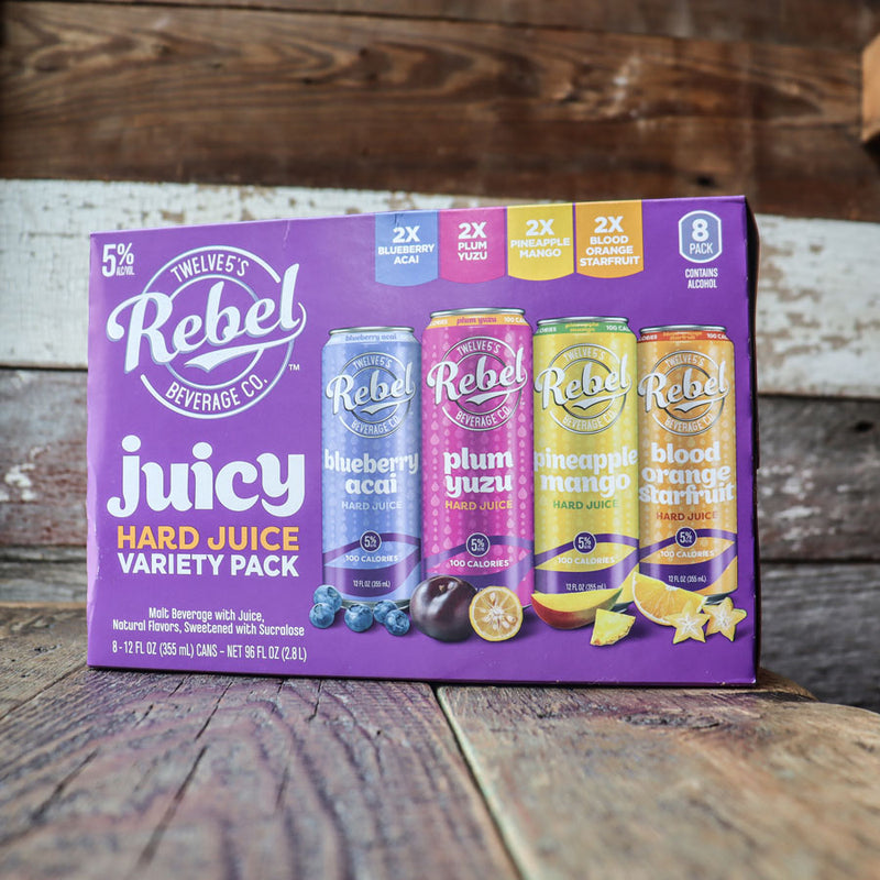 Twelve5 Rebel Juicy Hard Juice Variety Pack 12 FL. OZ. 8PK Cans