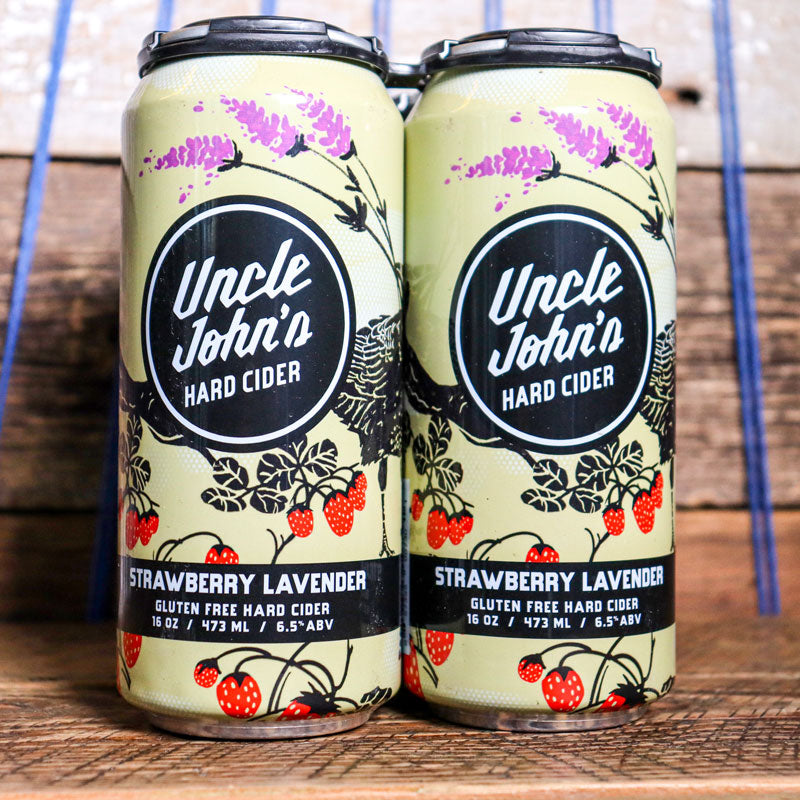 Uncle John's Hard Strawberry Lavender Cider 16 FL. OZ. 4PK Cans