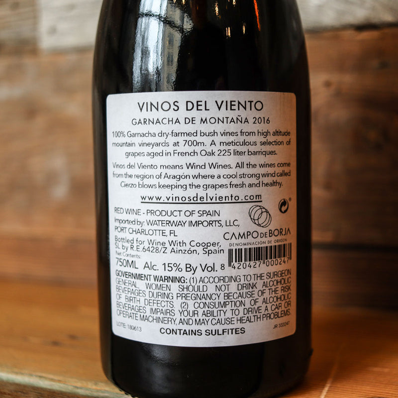 Vinos Del Viento Garnacha De Montana Spain 750ml.