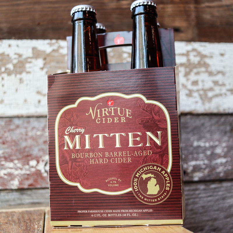 Virtue Cherry Mitten Bourbon Barrel Aged Hard Cider 12 FL. OZ. 4PK