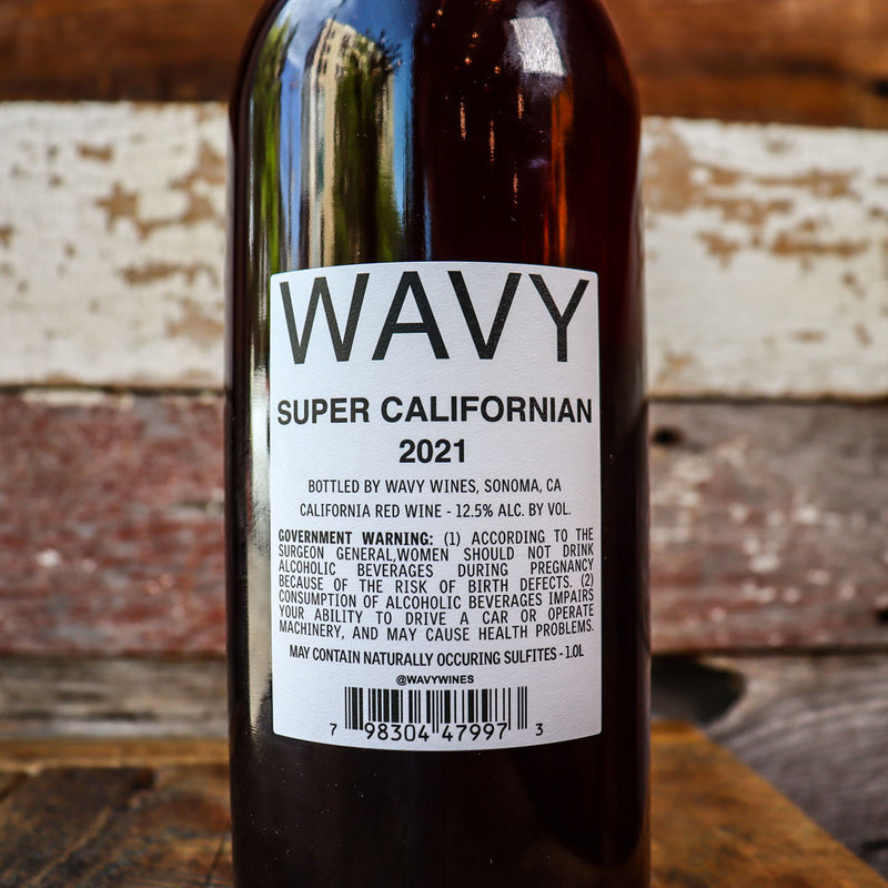 Wavy Wines Super Californian Red Field Blend Sonoma California 1 Liter